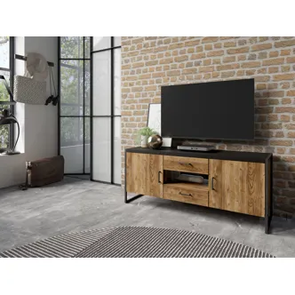 DIGUETI televizní stolek malý, appenzeller fichte/černý mat