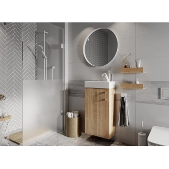 DINTERI skříňka spodní 40 cm s PD a košem, dub sonoma