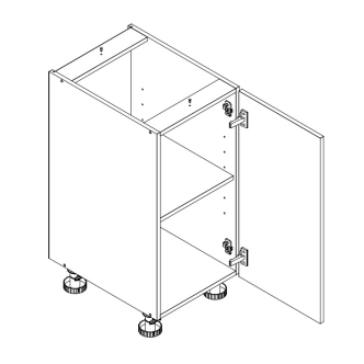 DINTERI skříňka spodní 40 cm s PD, dub sonoma