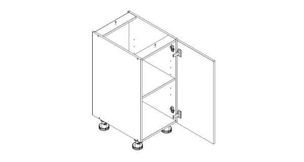 DINTERI skříňka spodní 40 cm s PD, dub sonoma