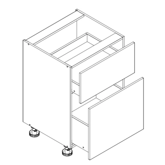 DINTERI skříňka šuplíková spodní 60 cm s PD, bílá