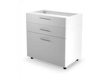Dolní skříňka s šuplíky MARCIE D3S-80/82, dvířka: bílý lesk