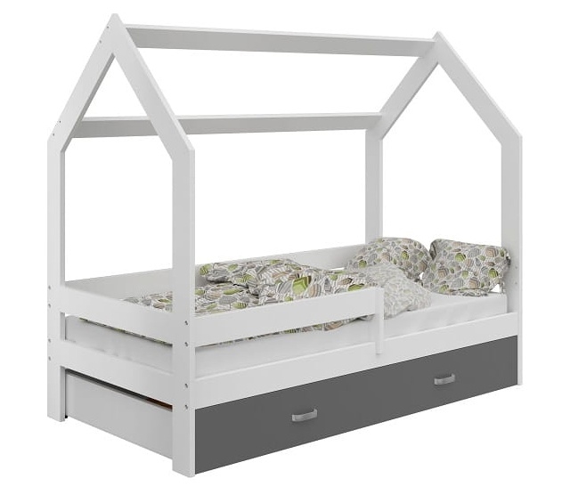 Levně Dětská postel SPECIOSA D3 80x160 v barvě bílé se zásuvkou: šedá