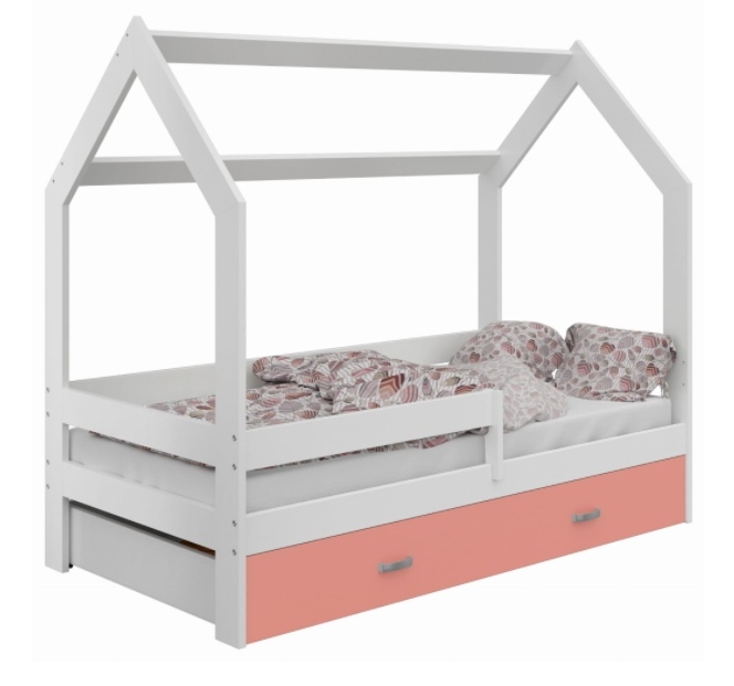 Levně Dětská postel SPECIOSA D3 80x160 v barvě bílé se zásuvkou: růžová