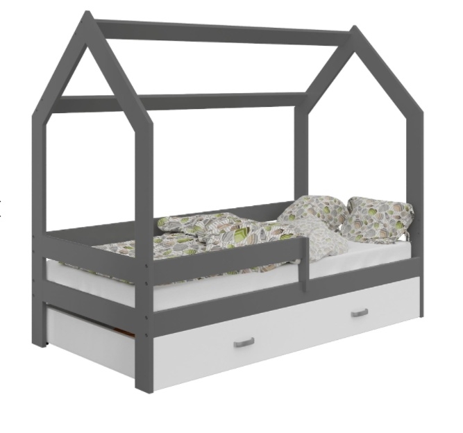 Levně Dětská postel SPECIOSA D3 80x160 v barvě šedé se zásuvkou: bílá