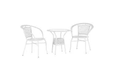 DONŽON, zahradní ratanový set 1+2, bílá