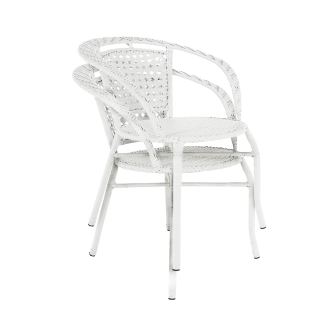 DONŽON, zahradní ratanový set 1+2, bílá