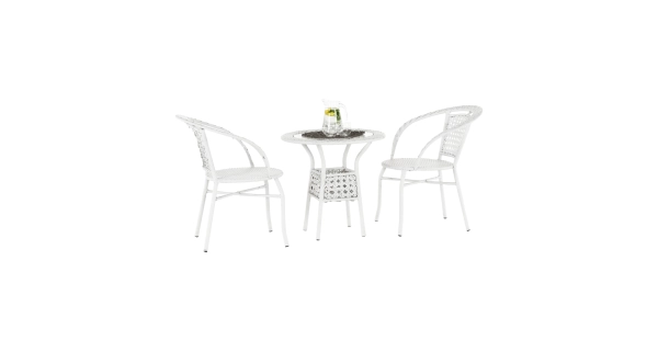 DONŽON, zahradní ratanový set 1+2, bílá