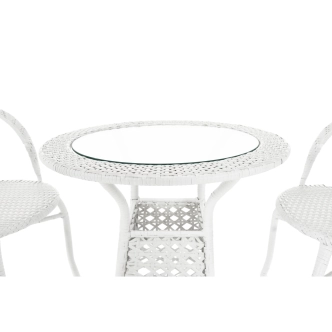 DONŽON, zahradní ratanový set 1+2, bílá