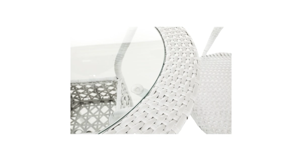 DONŽON, zahradní ratanový set 1+2, bílá