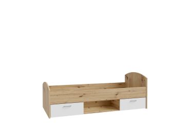 DRAMI postel 90x200 cm, dub artisan/bílá, 5 let záruka