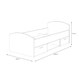 DRAMI postel 90x200 cm, dub artisan/bílá, 5 let záruka