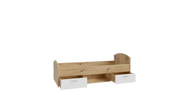 DRAMI postel 90x200 cm, dub artisan/bílá