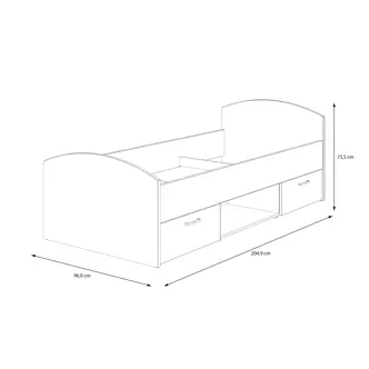 DRAMI postel 90x200 cm, dub artisan/bílá