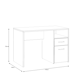 DRAMI psací stůl, dub artisan/bílá, 5 let záruka