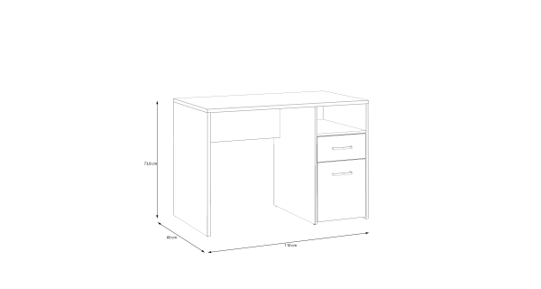 DRAMI psací stůl, dub artisan/bílá, 5 let záruka