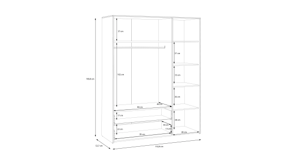 DRAMI skříň, bílá/dub artisan, 5 let záruka