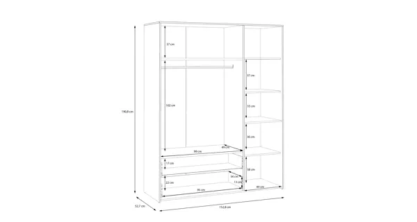 DRAMI skříň, bílá/dub artisan