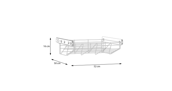 Drátěný držák bot do šatní skříně - šířka 52 cm