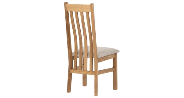 Dřevěná jídelní židle CENLAN, krémově béžová látka, masiv dub