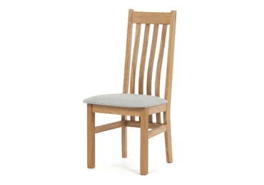 Dřevěná jídelní židle CENLAN, stříbrná látka, masiv dub