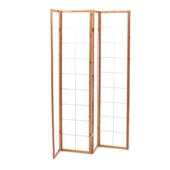 Dřevěný čtyřdílný paraván ELMORROS, masiv smrk, přírodní