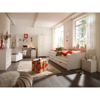 Dřevěný psací stůl TRINITY typ 1, bílý lak