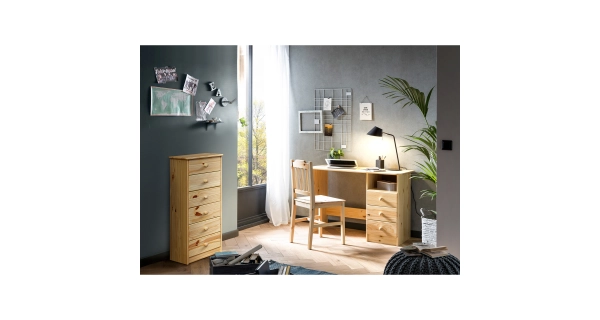 Dřevěný psací stůl TRINITY typ 1, masiv borovice