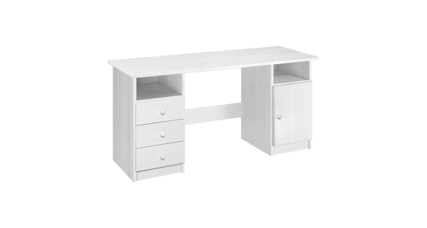 Dřevěný psací stůl TRINITY typ 2, bílý lak