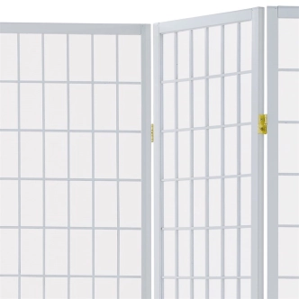 Dřevěný třídílný paraván CANXERAR, masiv smrk, bílý