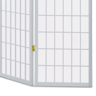 Dřevěný třídílný paraván CANXERAR, masiv smrk, bílý