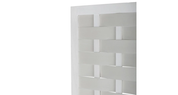 Dřevěný třídílný paraván ELELHAL, masiv smrk, bílý