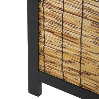 Dřevěný třídílný paraván KALGARPON, masiv smrk, černý