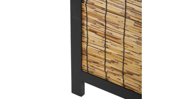 Dřevěný třídílný paraván KALGARPON, masiv smrk, černý