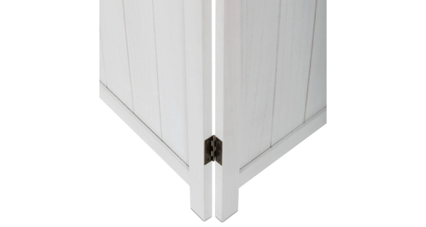 Dřevěný třídílný paraván QUINQUIN, masiv smrk, bílý