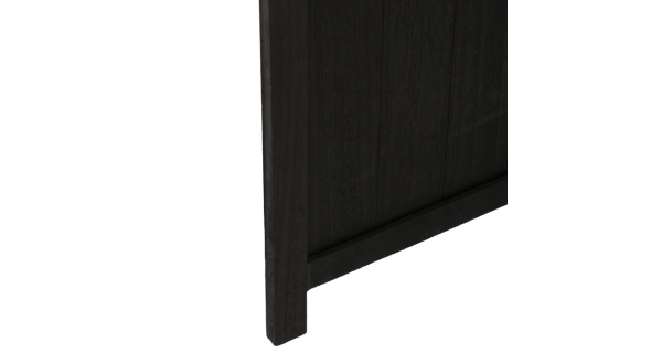 Dřevěný třídílný paraván QUINQUIN, masiv smrk, černý