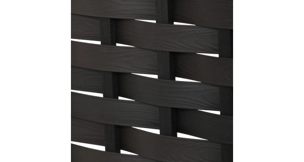 Dřevěný třídílný paraván QUINQUIN, masiv smrk, černý