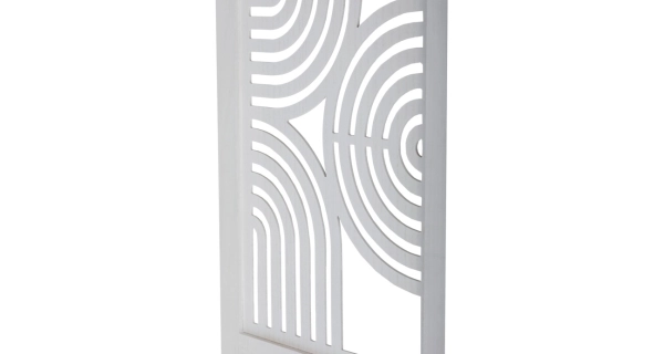 Dřevěný třídílný paraván ULHALWEL, masiv smrk, bílý