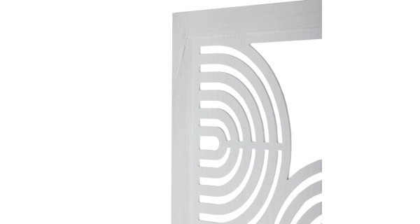 Dřevěný třídílný paraván ULHALWEL, masiv smrk, bílý