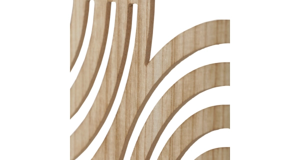 Dřevěný třídílný paraván ULHALWEL, masiv smrk, přírodní odstín