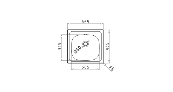 Dřez LANDSER 46,5x43,5 cm