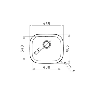 Dřez LGUANA 46,5x40,5 cm