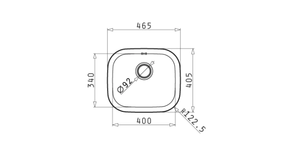 Dřez LGUANA 46,5x40,5 cm
