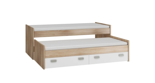 Dvojpostel NELLORE bez roštu, craft zlatý/craft bílý