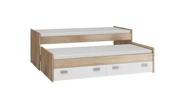 Dvojpostel NELLORE bez roštu, dub sonoma/bílá