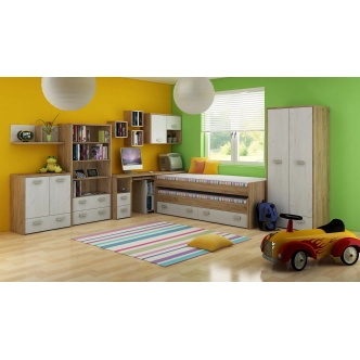 Dvojpostel NELLORE s rošty, craft zlatý/craft bílý