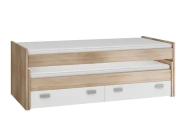 Dvojpostel NELLORE s rošty, dub sonoma/bílá