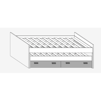 Dvojpostel NELLORE s rošty, dub sonoma/levandulová/fialová, 5 let záruka