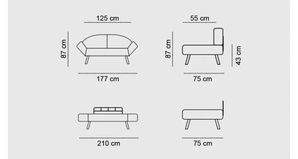 Dvojsedák ATTICUS, černá