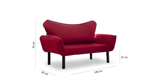 Dvojsedák BADLY, maroon